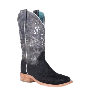 Corral Ladies Stingray Wings & Cross Black Western Boots A4449