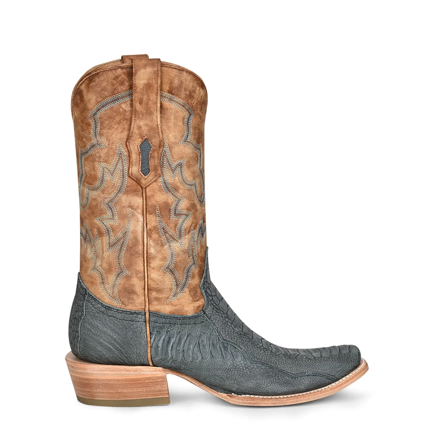 Corral Mens Rodeo Cowboy Boots Ostrich Blue/Sand