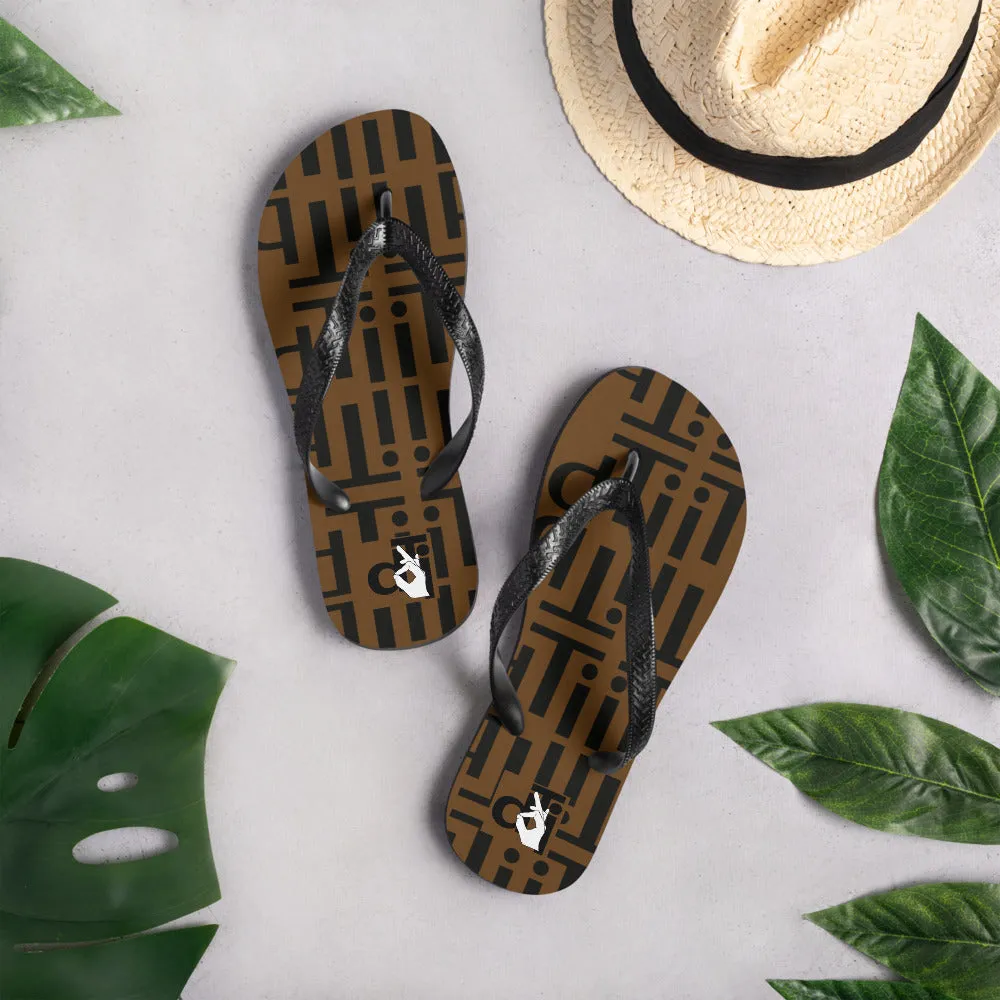 Descendants of The Island brown pattern Flip-Flops