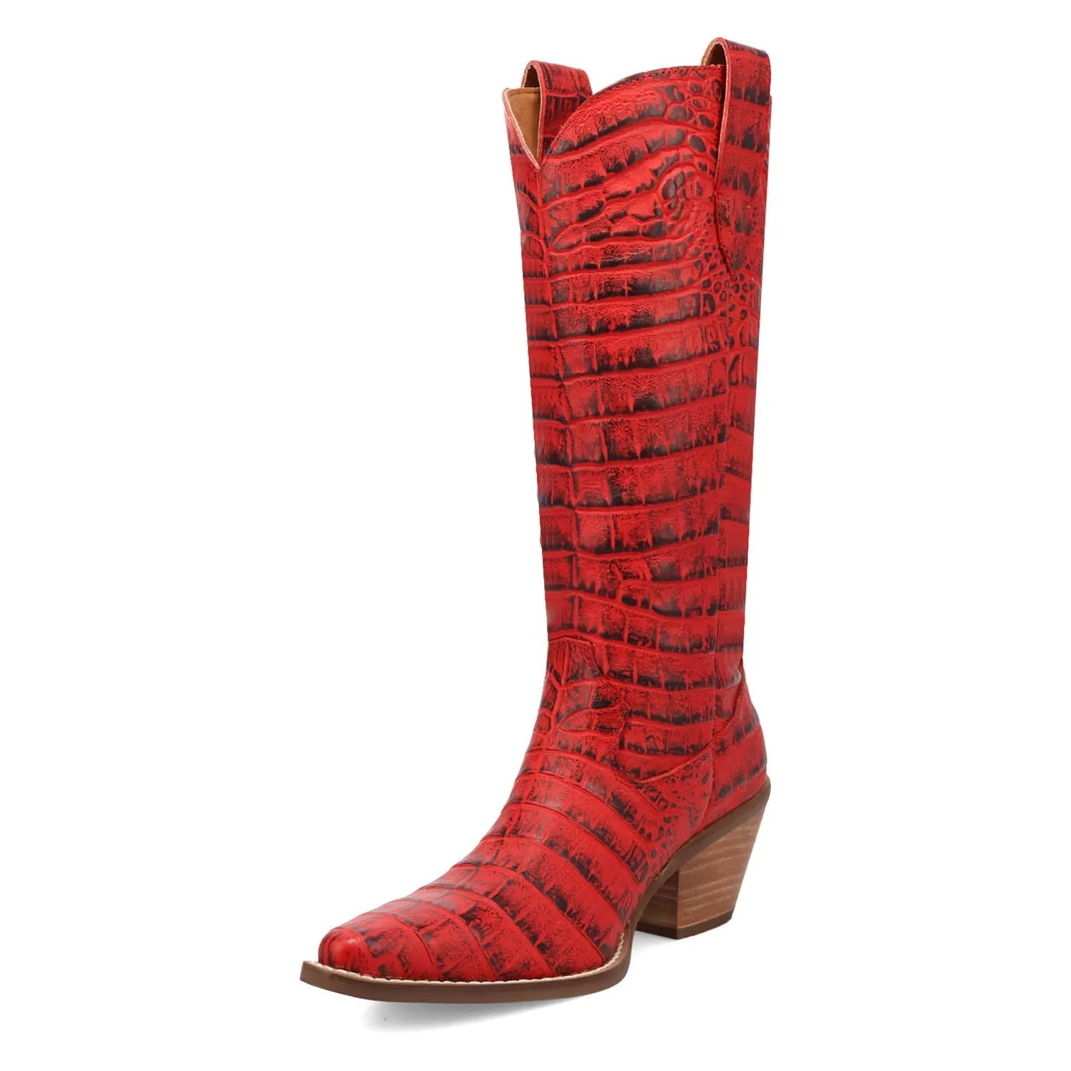 Dingo Womens Ozzie Red Leather Cowboy Boots