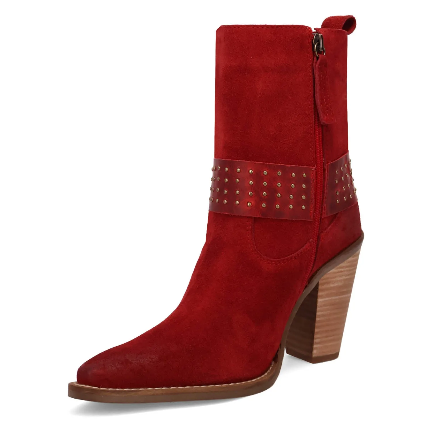 Dingo Womens Songbird Red Suede Fashion Boots