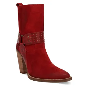 Dingo Womens Songbird Red Suede Fashion Boots