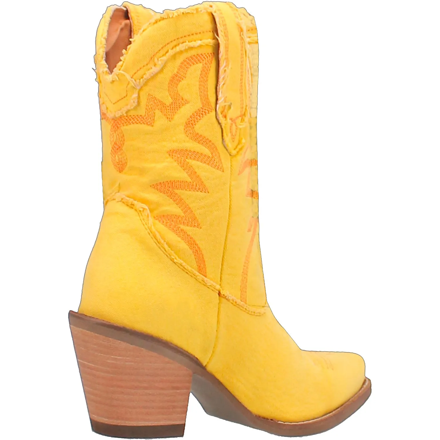 Dingo Womens Yall Need Dolly Yellow Denim Cowboy Boots