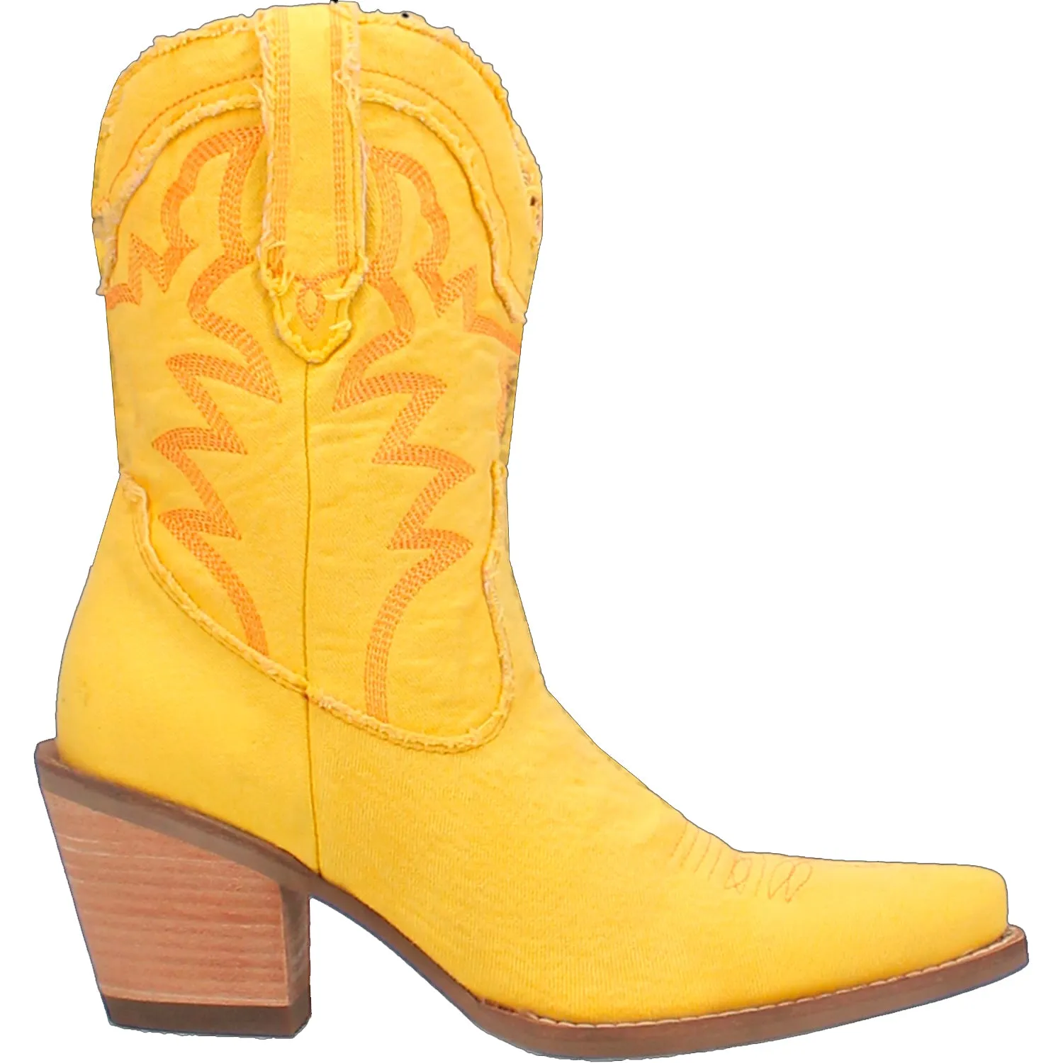 Dingo Womens Yall Need Dolly Yellow Denim Cowboy Boots