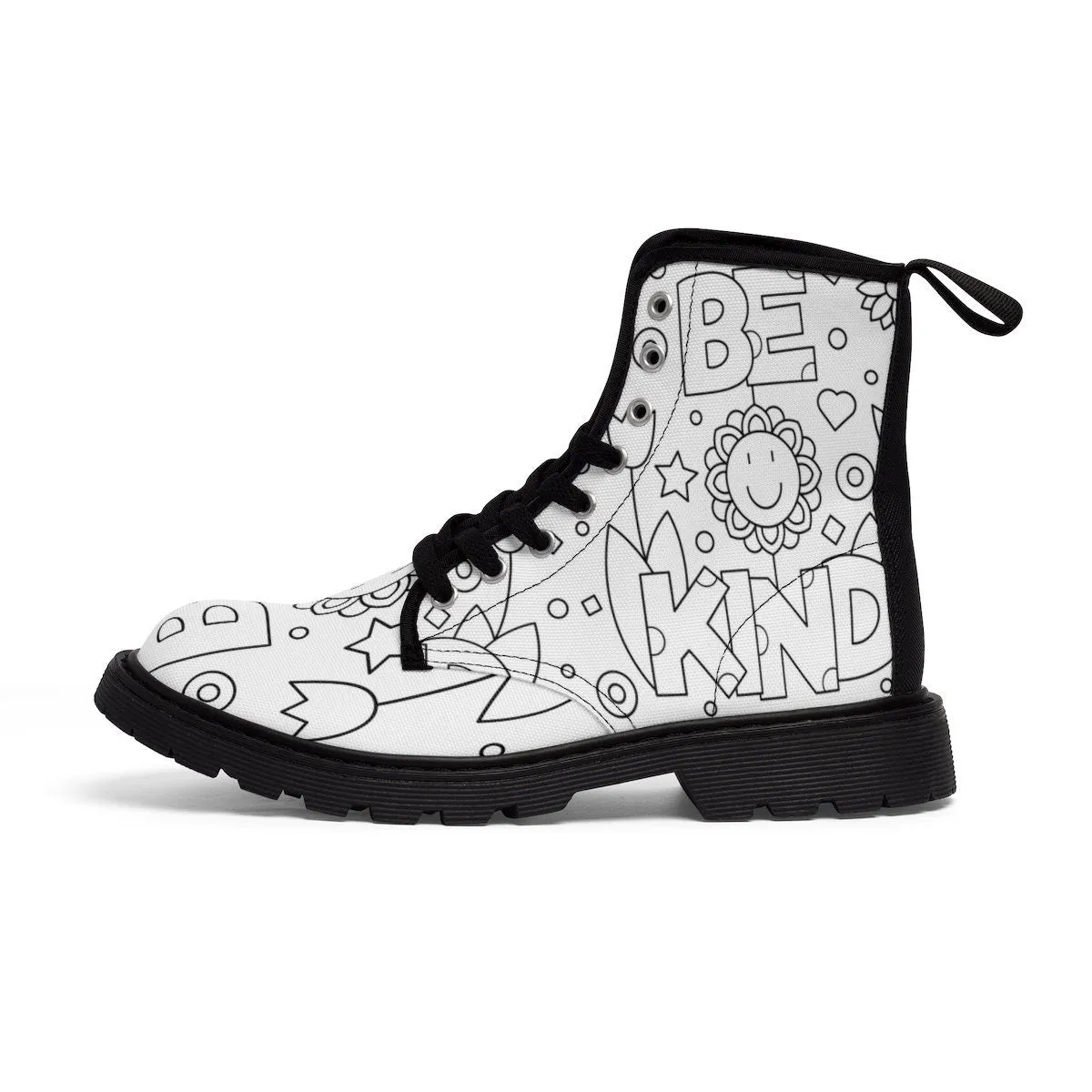 DIY Be Kind Coloring Canvas Boots,Casual Hiking,Realistic,Birthday/His/Hers/Couples Gift/Graduation/Valentine Gift