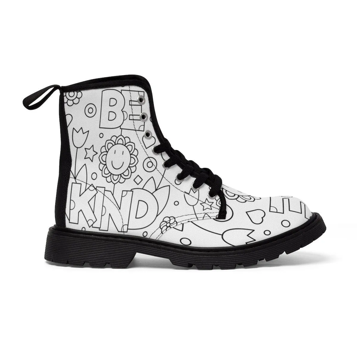 DIY Be Kind Coloring Canvas Boots,Casual Hiking,Realistic,Birthday/His/Hers/Couples Gift/Graduation/Valentine Gift