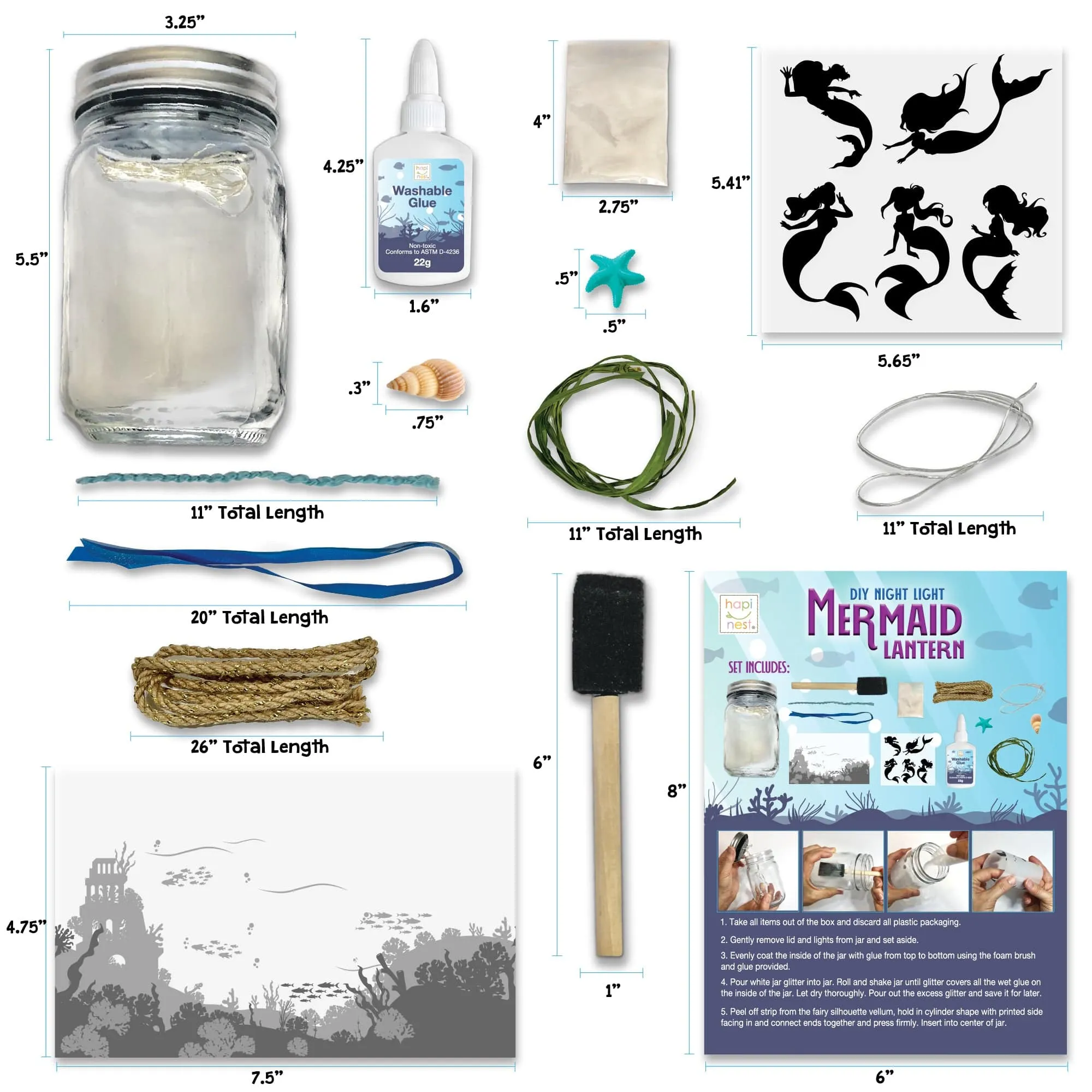 DIY Mermaid Lantern Night Light - Craft Kit