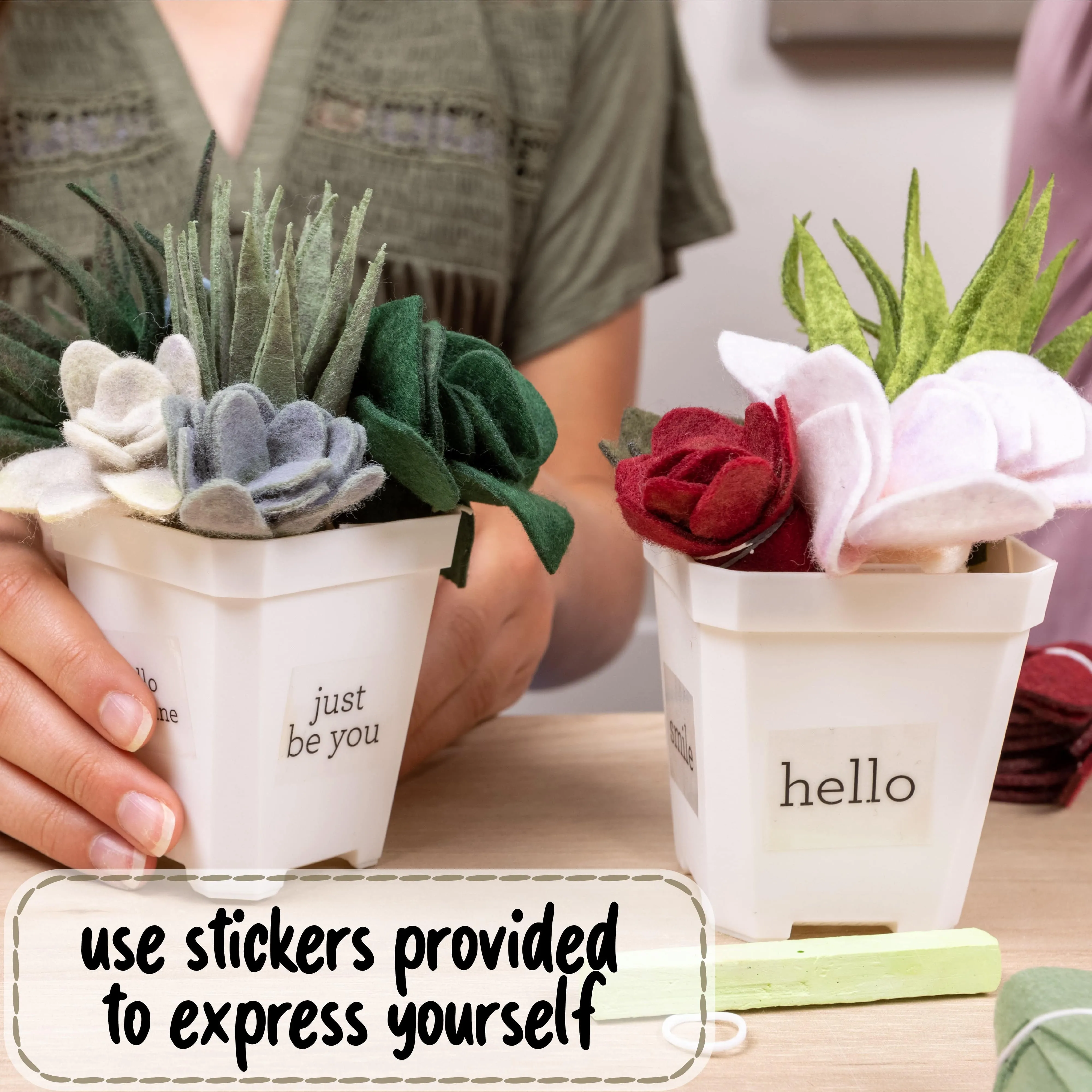 DIY Potted Felt Succulents - Craft Kit