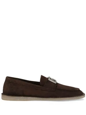 DOLCE & GABBANA Classic Brown Suede Slip-On Shoes for Men