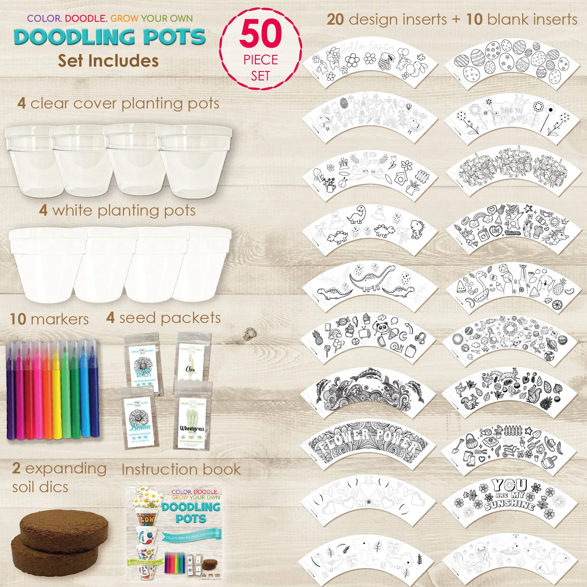 Doodling Pots Flower Garden Growing - Craft Kit