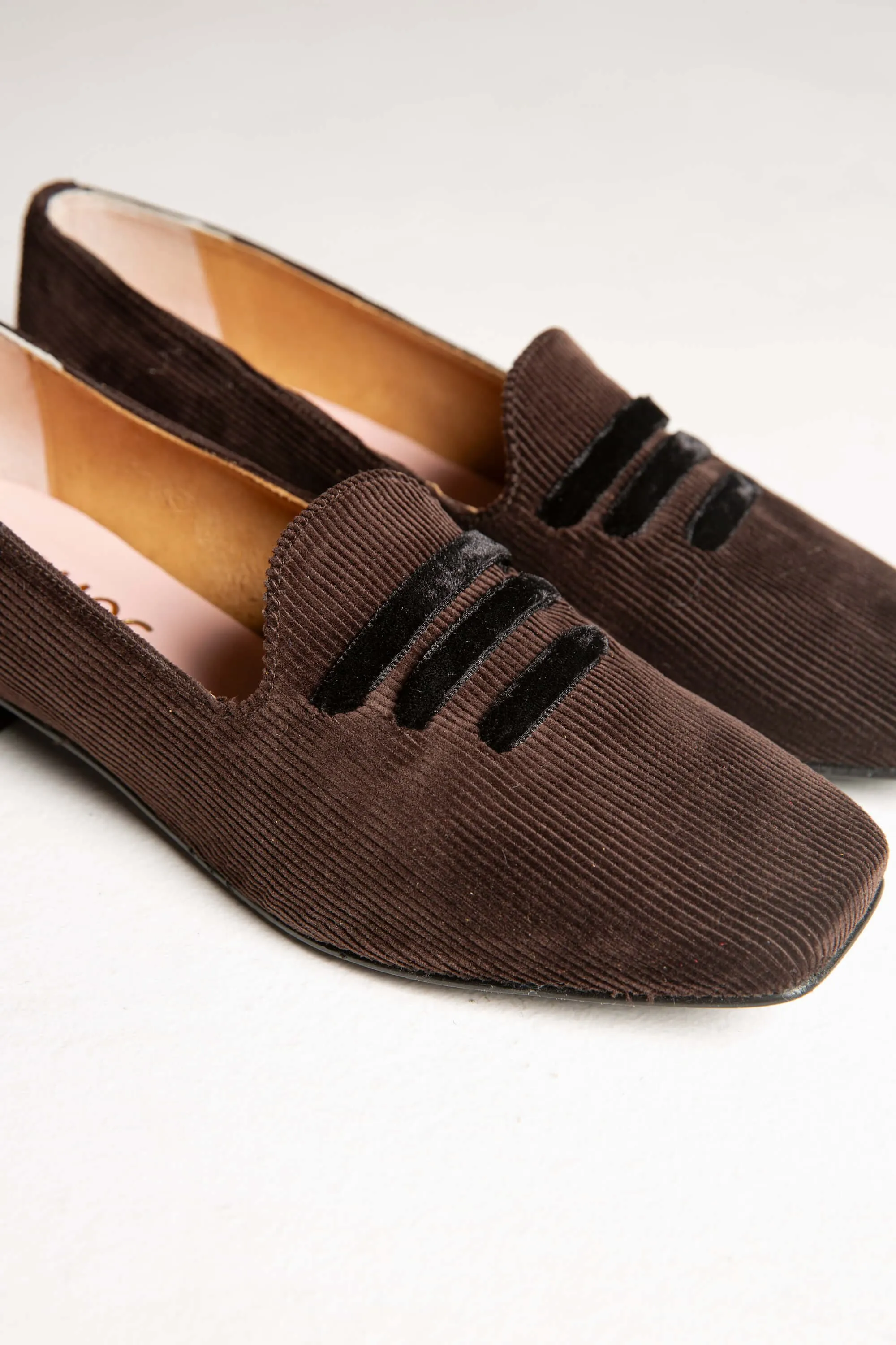 Eco Suede Corduroy Moccasins | Brown