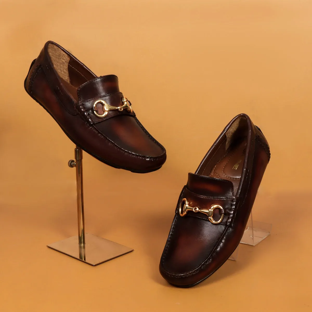 Espresso Horse-bit Driving Loafer Shoe