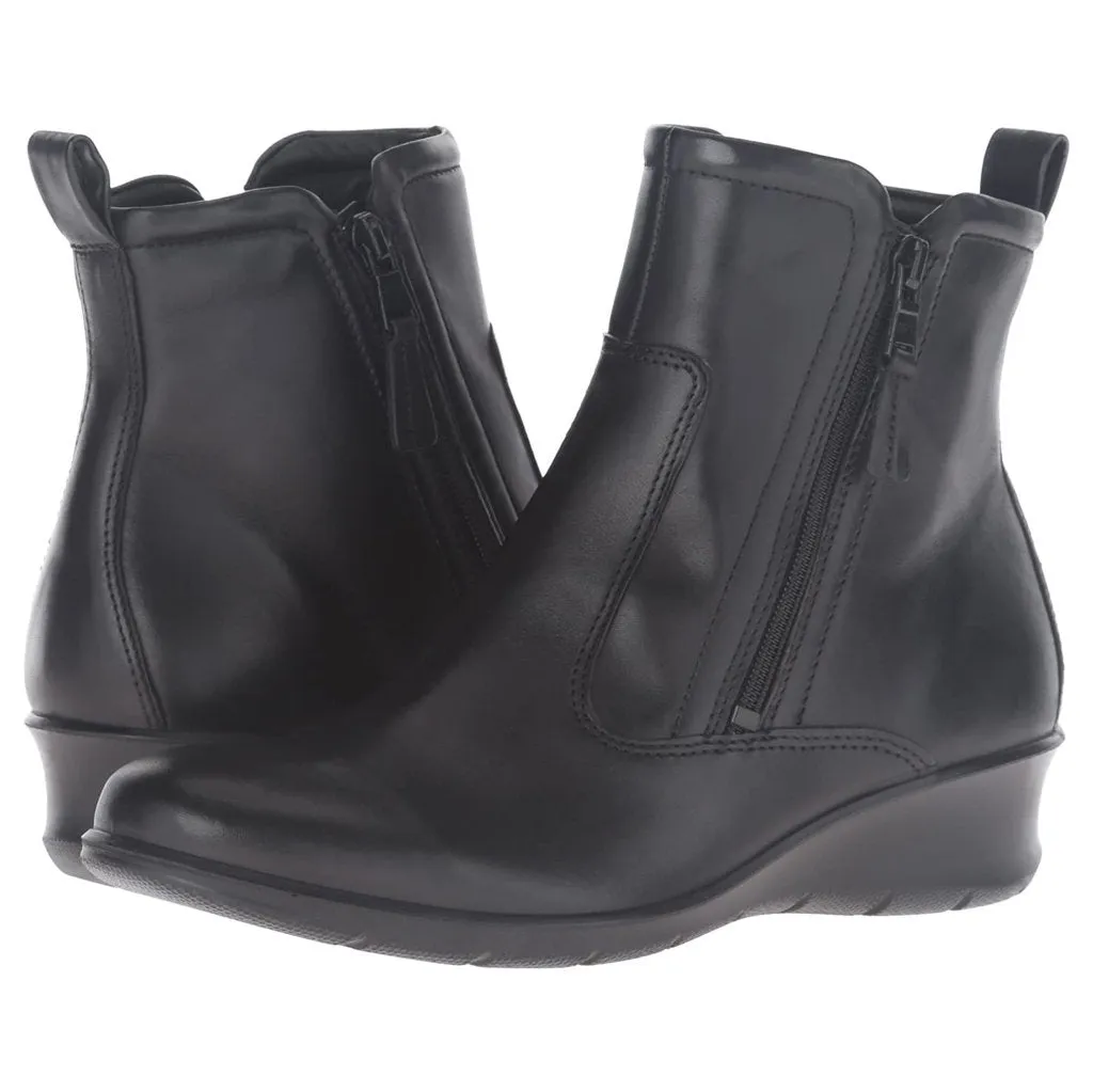 Felicia Full Grain Leather Women's Zip Up Ankle Boots