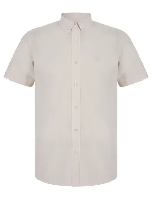 Fetlock Short Sleeve Oxford Cotton Shirt in Oatmeal - Kensington Eastside