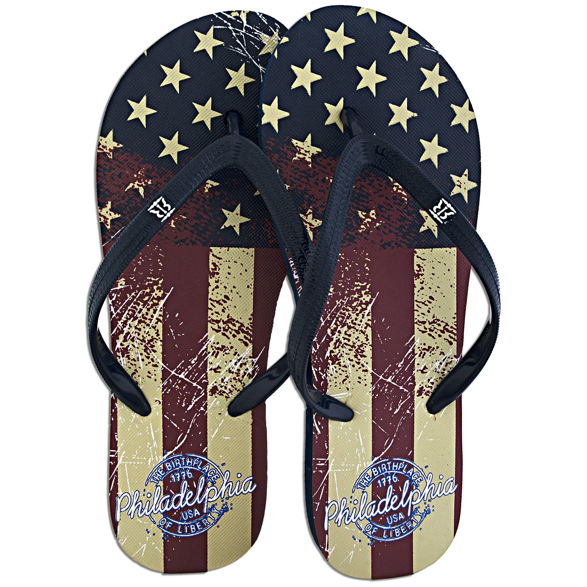 FFPH3U Robin Ruth Flip Flops - Philadelphia USA FLAG