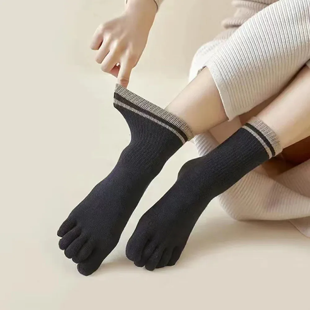 Five Finger Socks  Ankle-Length Toe-Separating Winter Athletic Socks