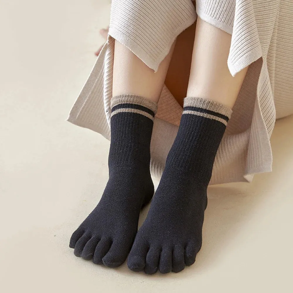 Five Finger Socks  Ankle-Length Toe-Separating Winter Athletic Socks