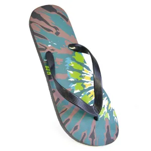 FLOSO Mens Tie Dye Print Flip Flops