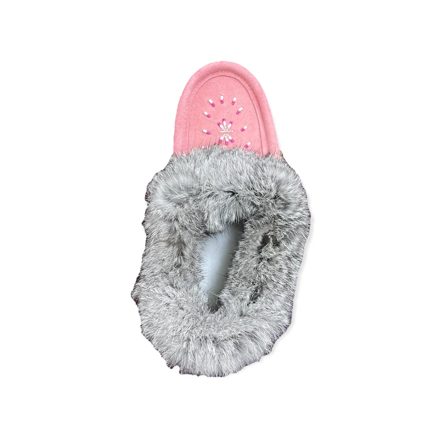 Fur Moccasin - Flamingo Suede