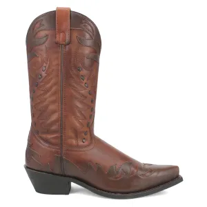 Gentry Tooled Inlay Embroidered Snip Toe Cowboy Boots