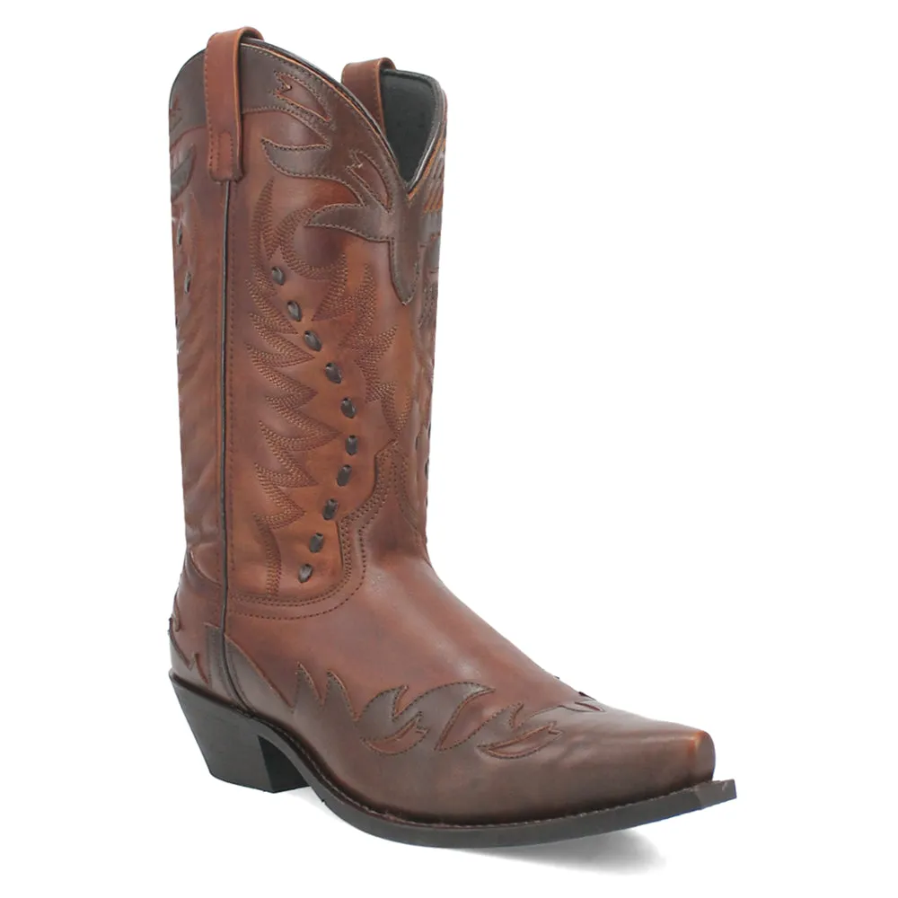 Gentry Tooled Inlay Embroidered Snip Toe Cowboy Boots