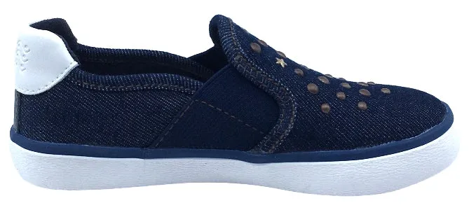 GEOX Girl's Kilwi Slip-On Sneaker Tennis Shoes, Denim