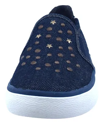 GEOX Girl's Kilwi Slip-On Sneaker Tennis Shoes, Denim