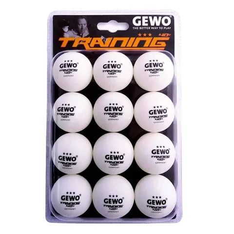 GEWO 40  3 Star Table Tennis Training Ball - One Dozen Pack