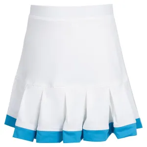 Girl's Pleat Tennis Skort with Trim White