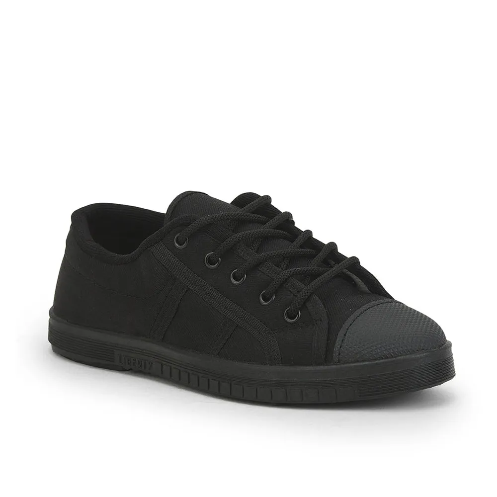 Gliders (Black) Lacing PT School Shoes For Kids TENNIS-E By Liberty