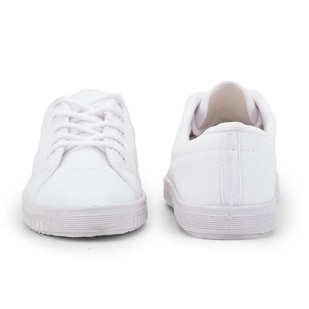 Gliders (White) Lacing PT School Shoes For Kids TENNIS-E By Liberty