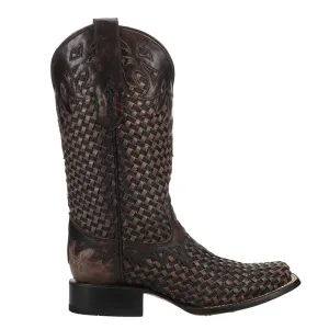 Glitter Woven Square Toe Cowboy Boots