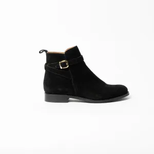 Goodyear Welt Short Ankle Boots in Black Suede