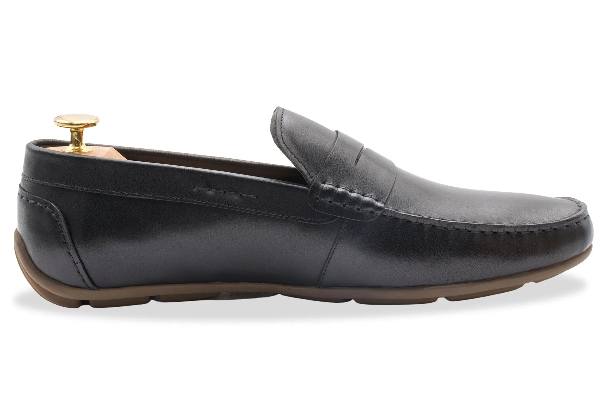 Gregores Black Penny Moccasins