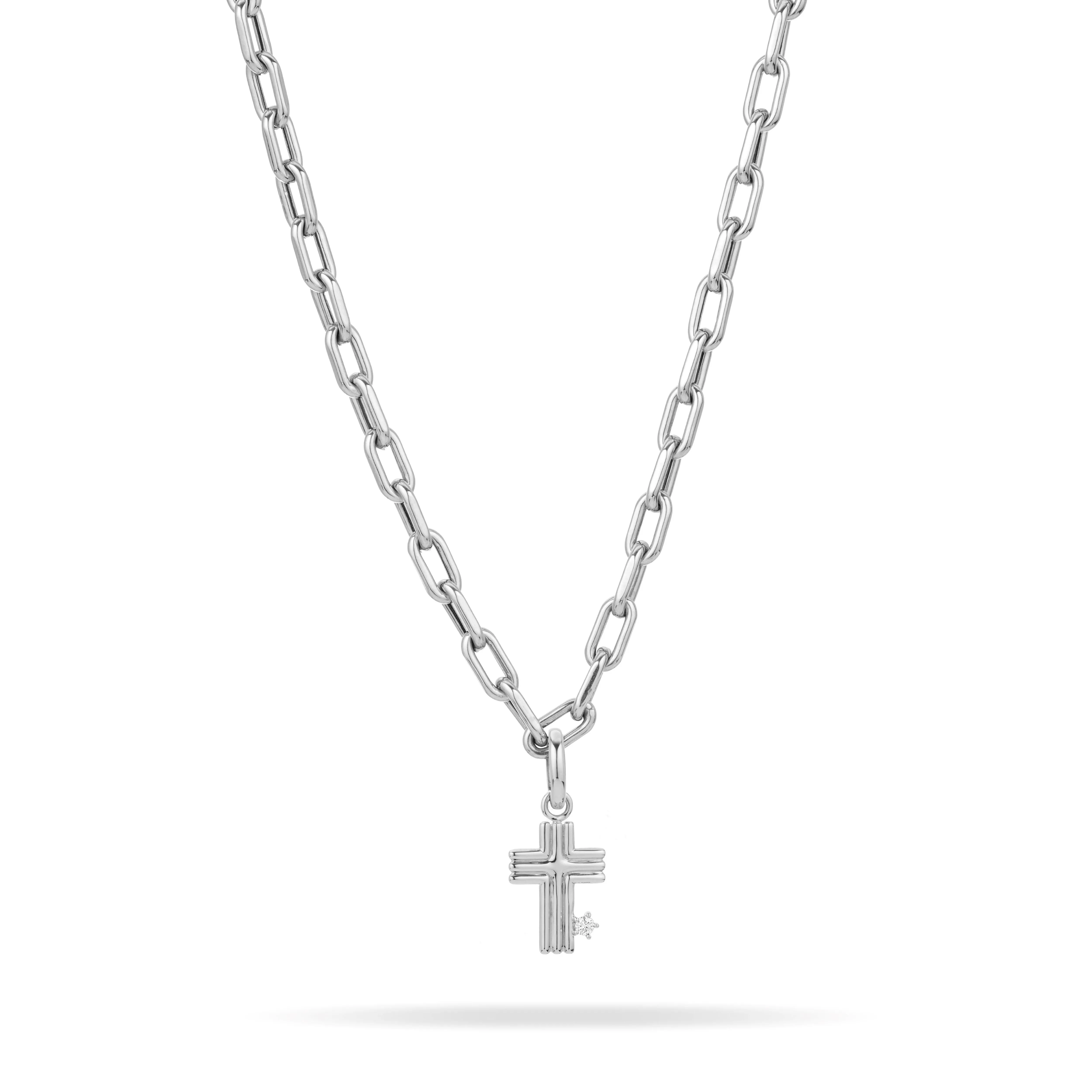 Groovy Cross Hinged Charm in Sterling Silver