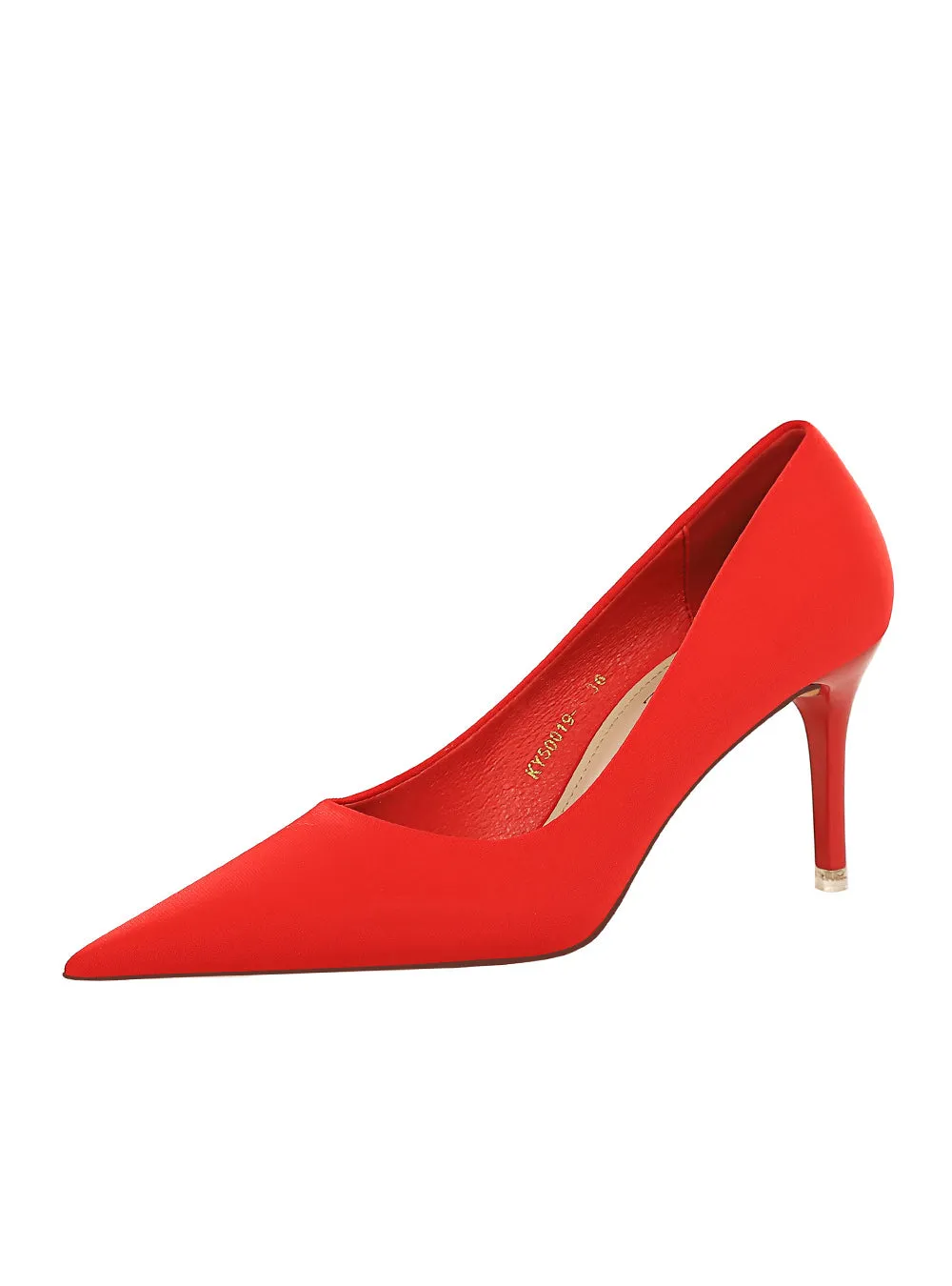 High Heel Shallow Mouth Pointed Satin Shoes