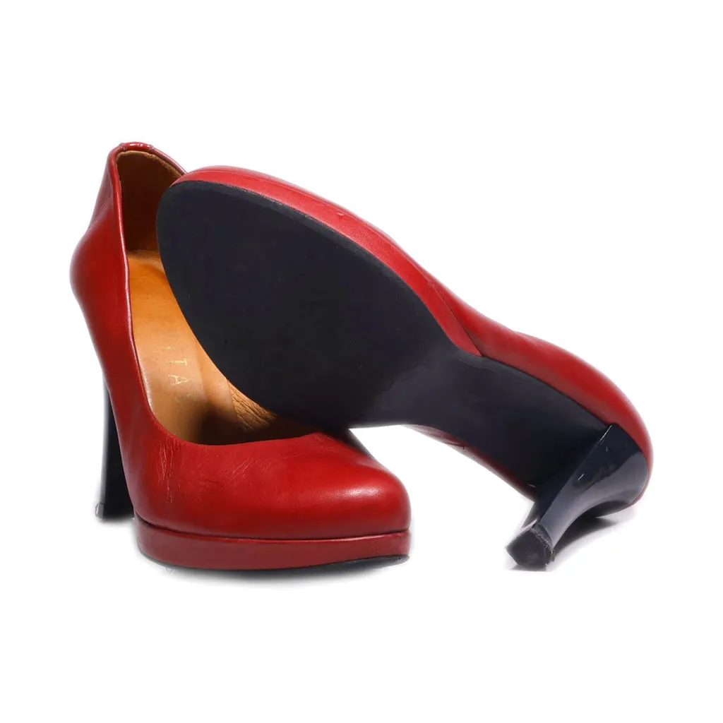 Hispanitas High-Heel Shoes Leather Red Colour For Women