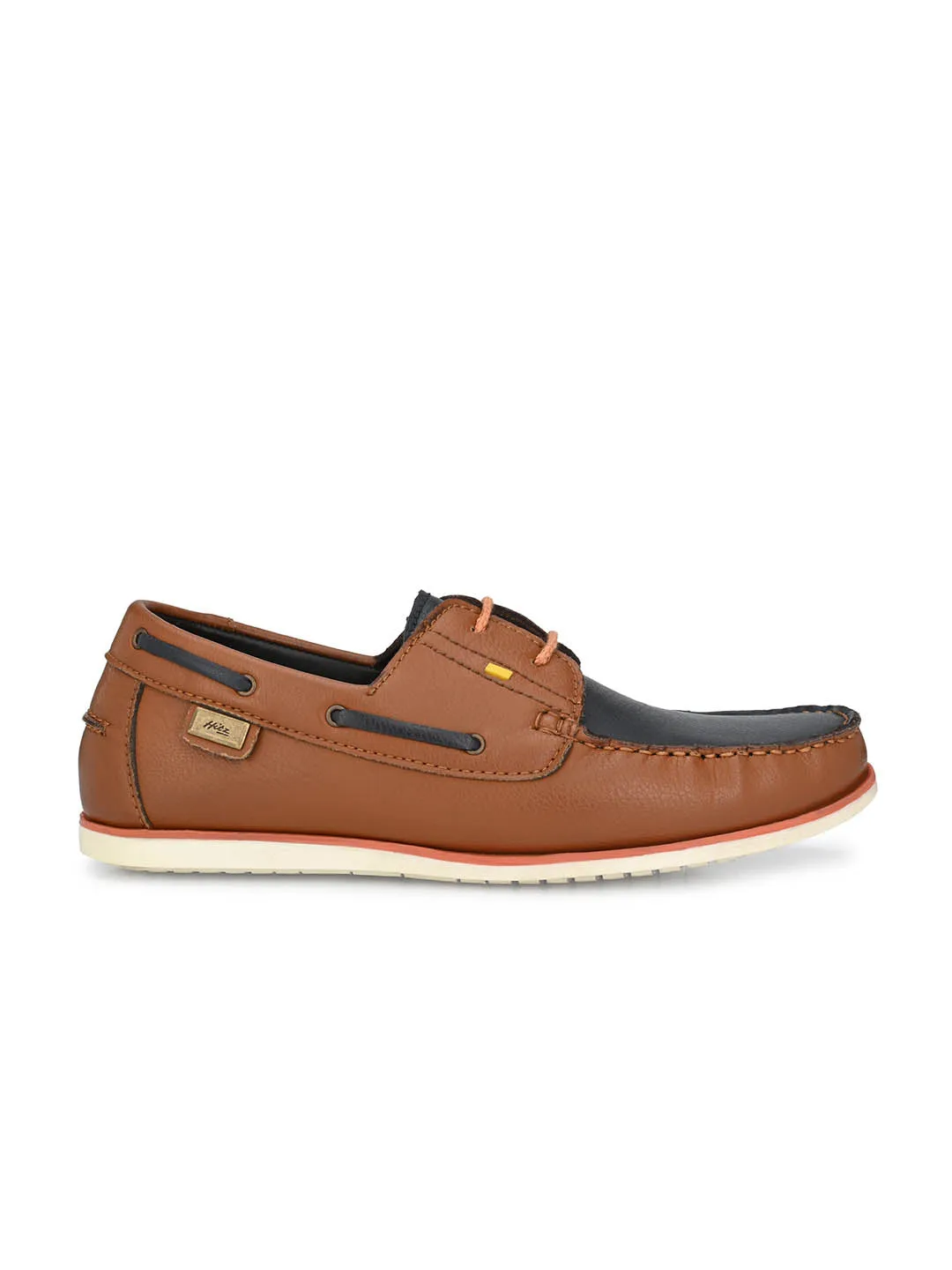 Hitz Men's Tan Synthetic Slip-On Casual Boat Shoes