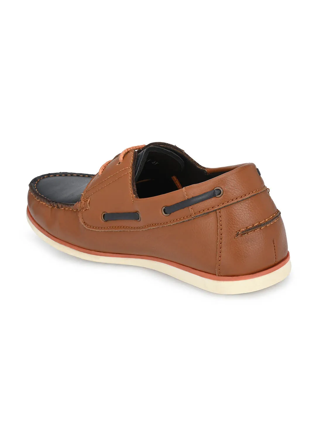 Hitz Men's Tan Synthetic Slip-On Casual Boat Shoes