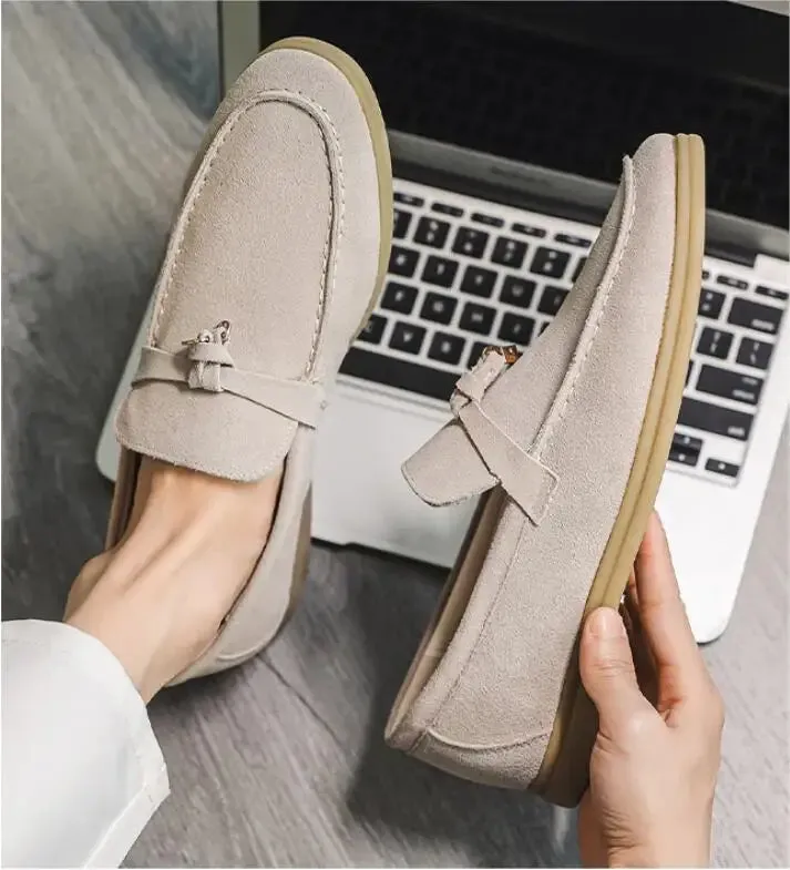 Hnzxzm Fashion Men's Casual Shoes Genuine Suede Leather Men Classic British Style Tassels Loafers Moccasins Mens Outdoor Driving Flats