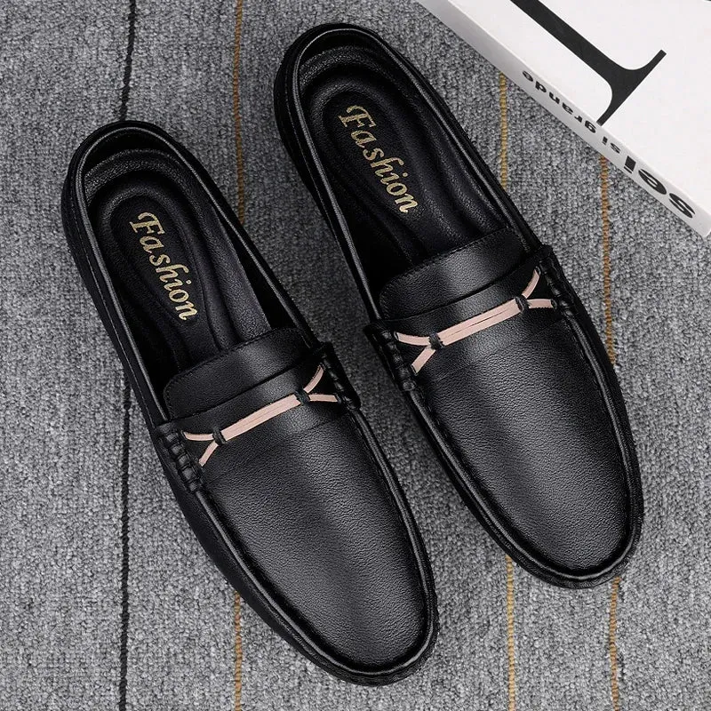 Hnzxzm Genuine Cow Leather Loafer Casual Shoes Loafers for Men Slip on Shoes Driving Flats Casual Moccasins for Men Dress Party Loafers