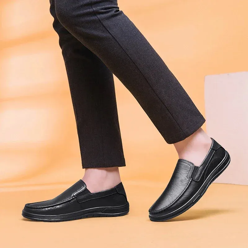 Hnzxzm Genuine Leather Men Shoes Summer Luxury Brand Casual Slip on Formal Loafers Men Moccasins Italian Black Male Driving Shoes