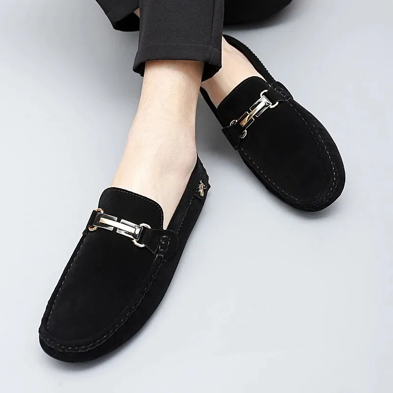 Hnzxzm high-quality Men Shoes Luxury Trendy Casual Slip on Formal Loafers Men Moccasins Italian Black Gray Male Driving Shoes Sneakers