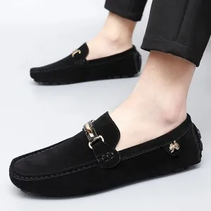 Hnzxzm high-quality Men Shoes Luxury Trendy Casual Slip on Formal Loafers Men Moccasins Italian Black Gray Male Driving Shoes Sneakers