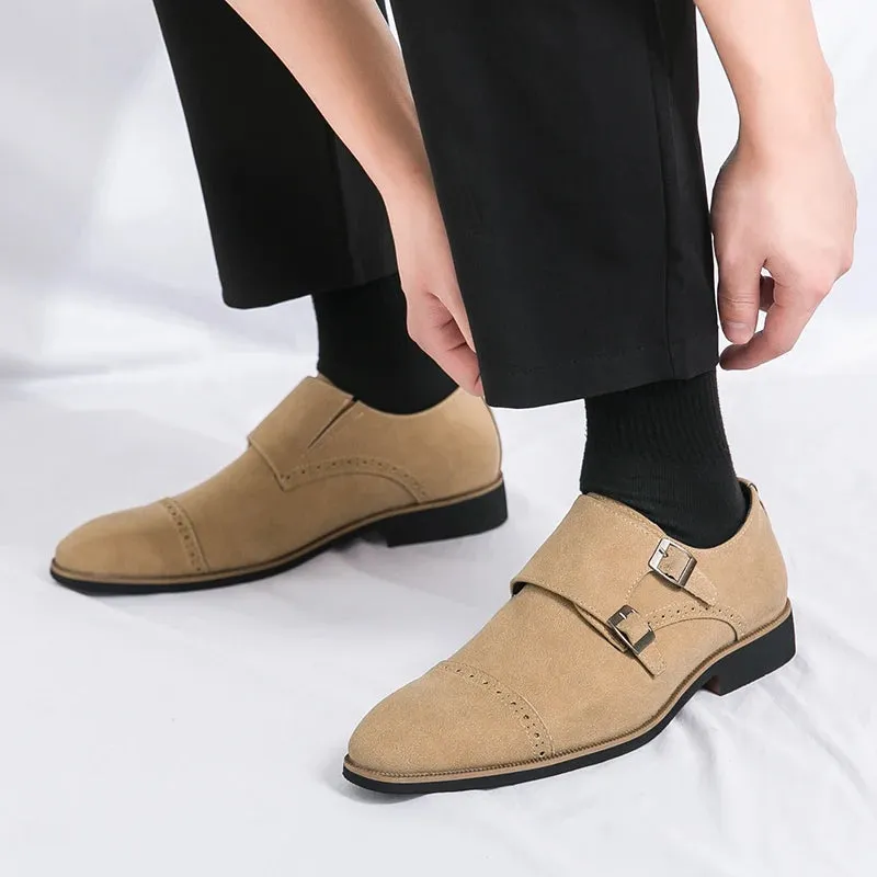 Hnzxzm Leather Shoes Men Loafers Slip on Business Casual Leather Shoes Classic Moccasins Breathable Men Flats Soft Driving Shoes