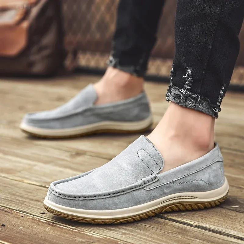 Hnzxzm Men Casual Shoes Fashion Men Shoes Genuine Leather Men Loafers Moccasins Slip On Men's Flats Male Driving Shoes