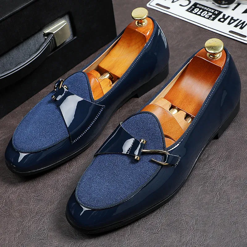 Hnzxzm Men's Casual Leather Shoes Buckle Trendy Party Wedding Shoe Mens Comfortable Driving Flats Men Moccasins Loafers EUR Sizes 38-48