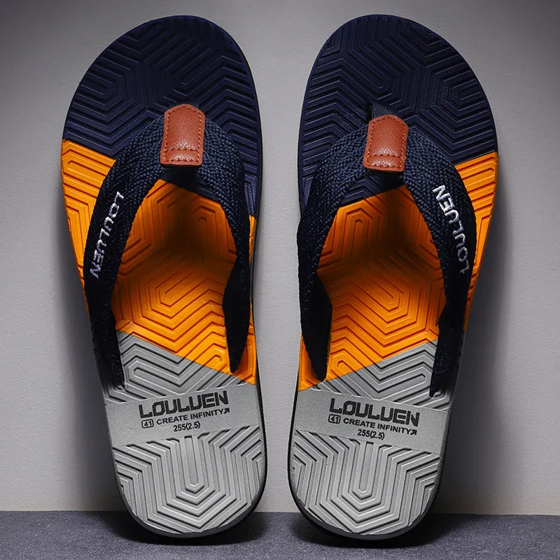 INSTOCK - Men's flip-flops new outer wear for home use.