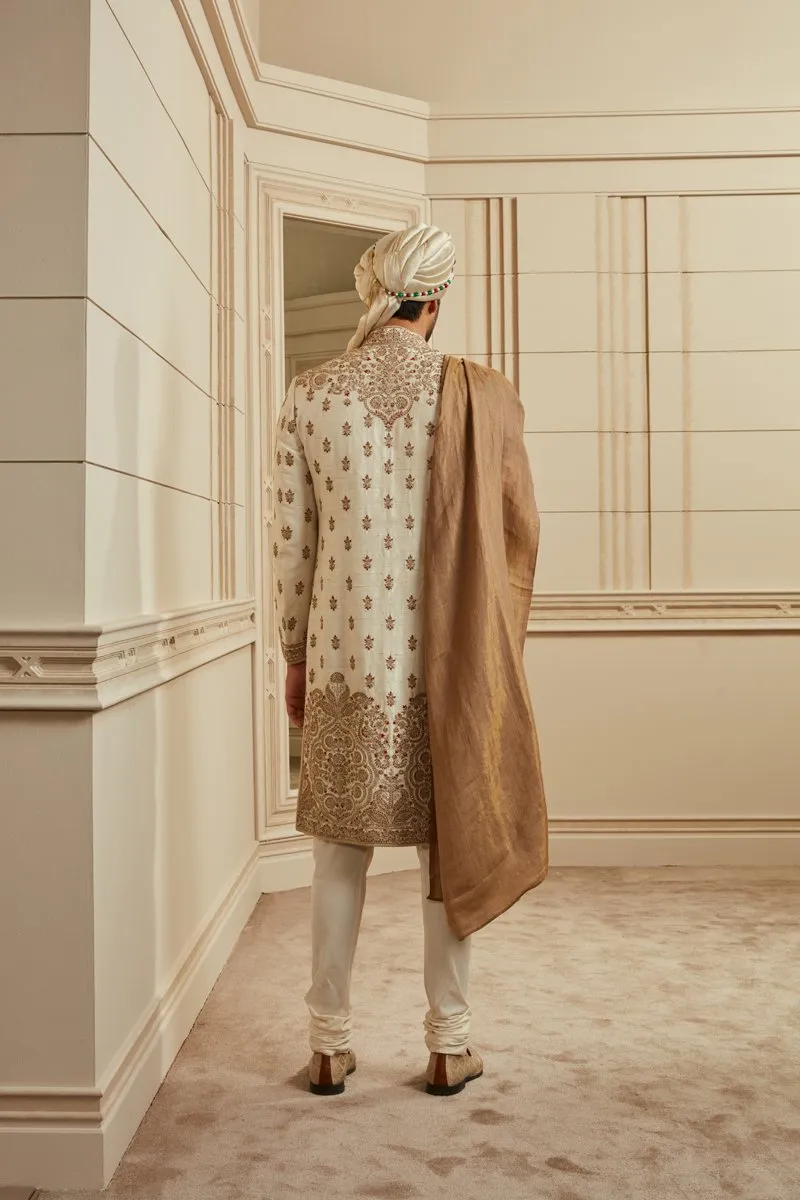 Ivory Embroidered Sherwani