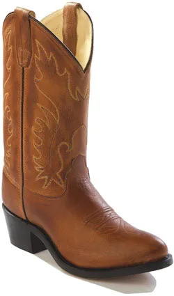 Jama Old West® Youth Tan Round Toe Cowboy Boots